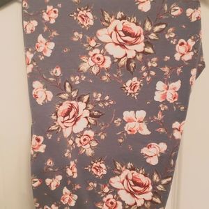 Lularoe 3X Antique Blue Floral Jax Joggers